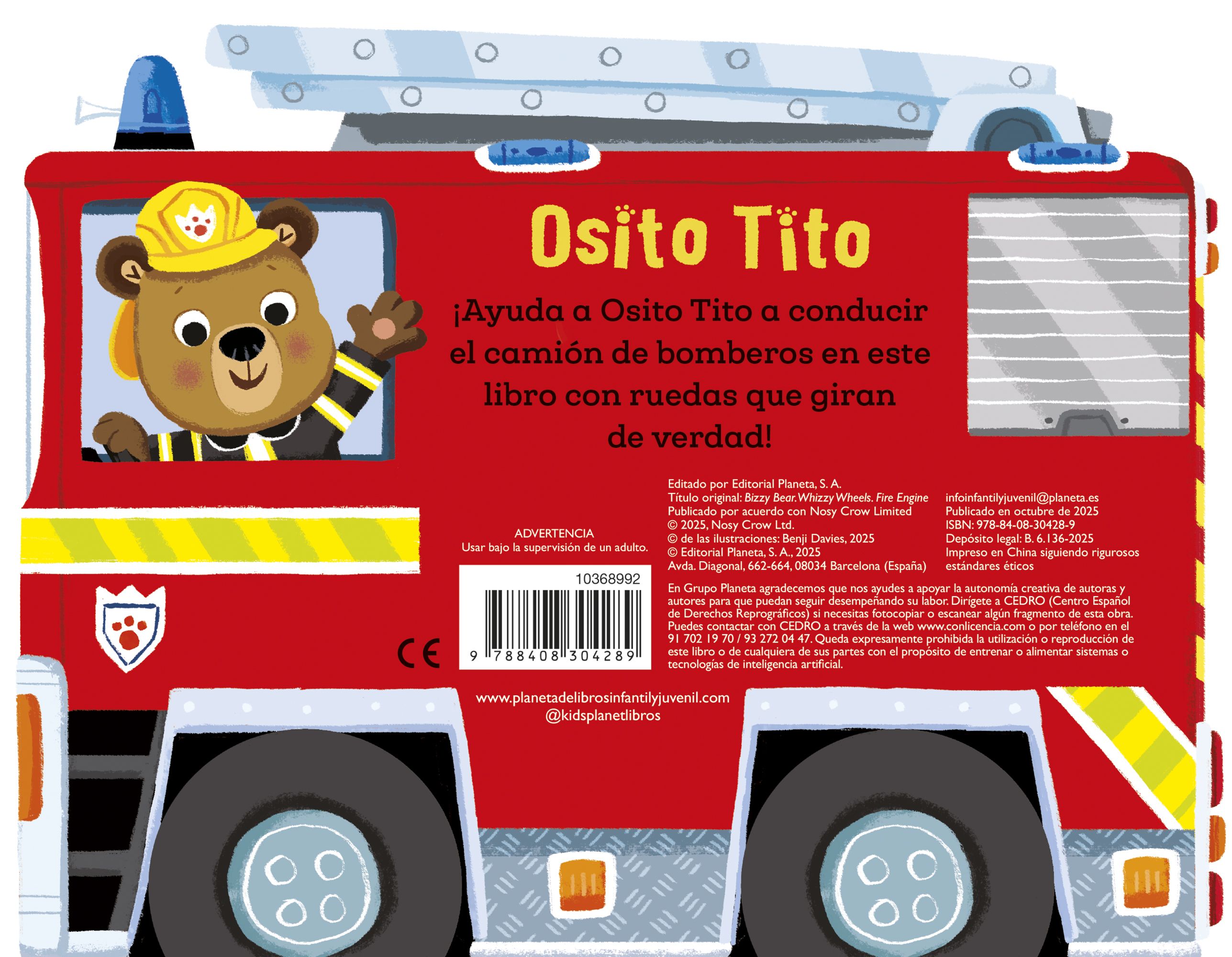 Osito Tito. ¡Sobre Ruedas! Camión de Bomberos-1